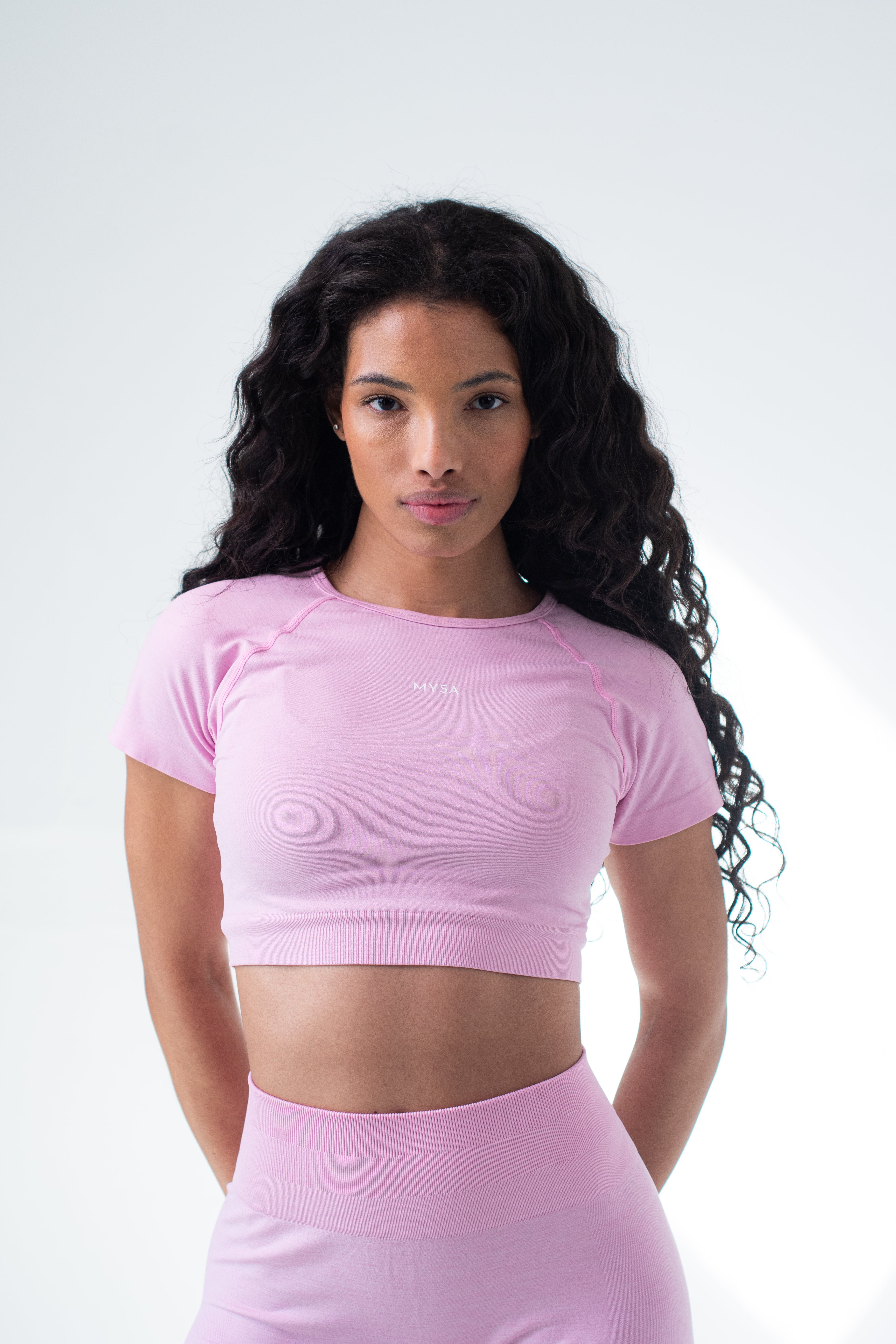 Motion SS Crop Top - Pink