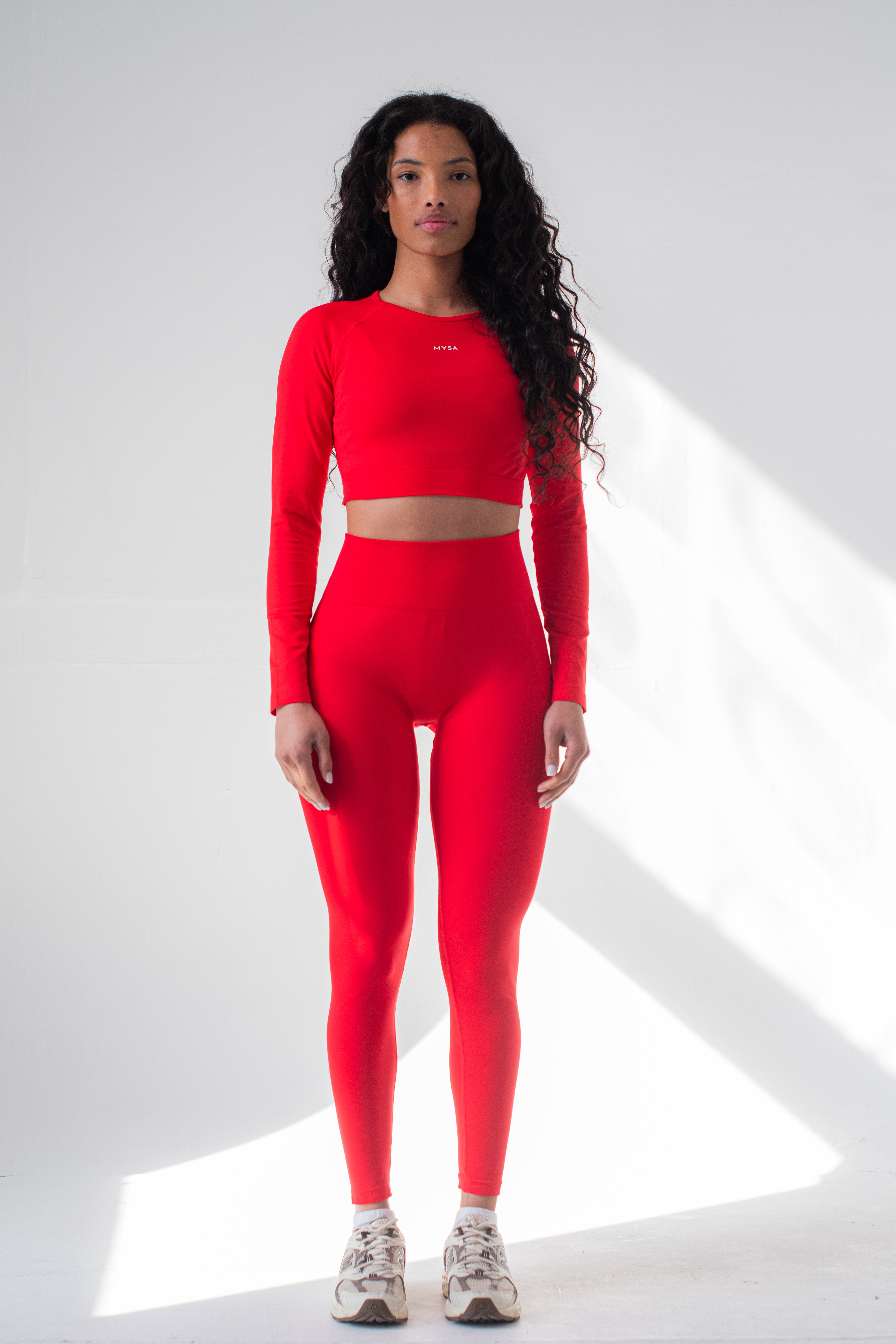 Motion LS Crop Top - Red