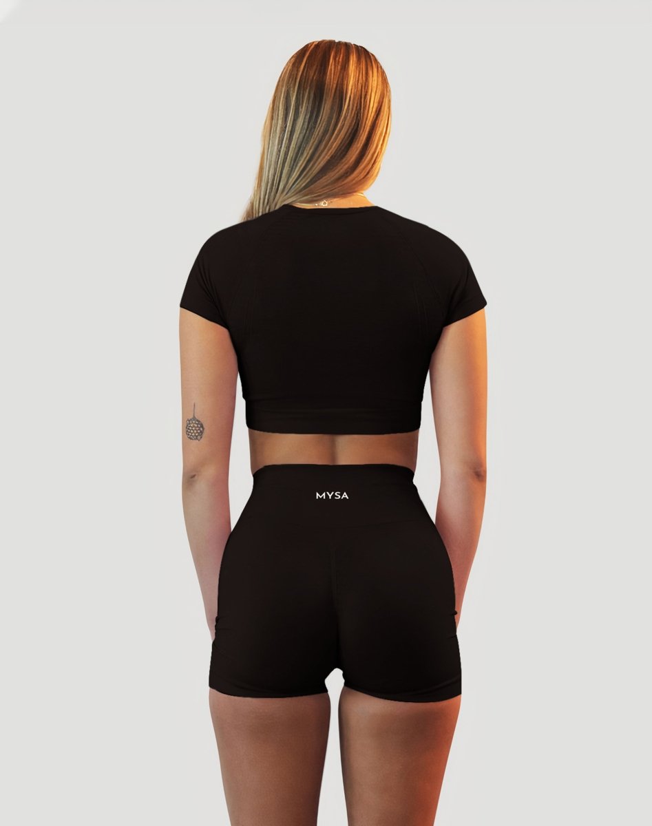 Black Motion SS Crop Top - MYSA