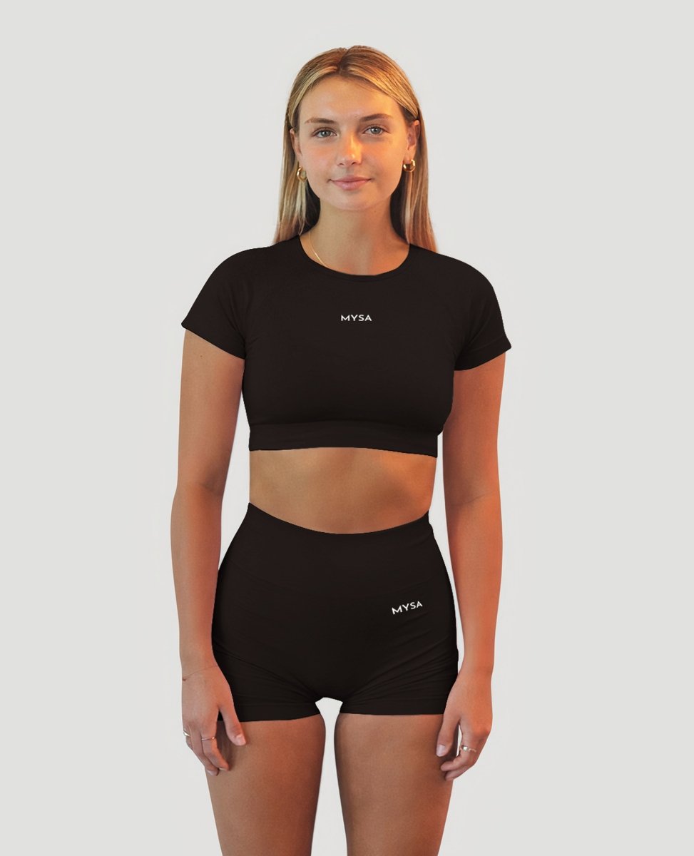 Black Motion SS Crop Top - MYSA