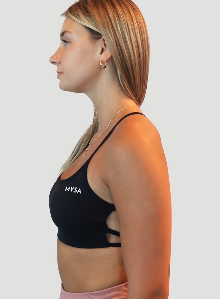 Black Pulse Backless Sports Bra - MYSA