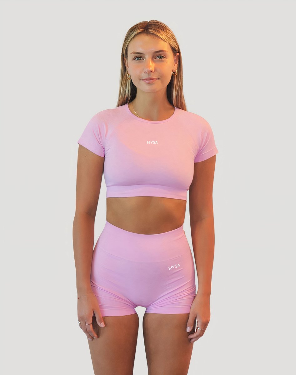 Pink Motion SS Crop Top - MYSA