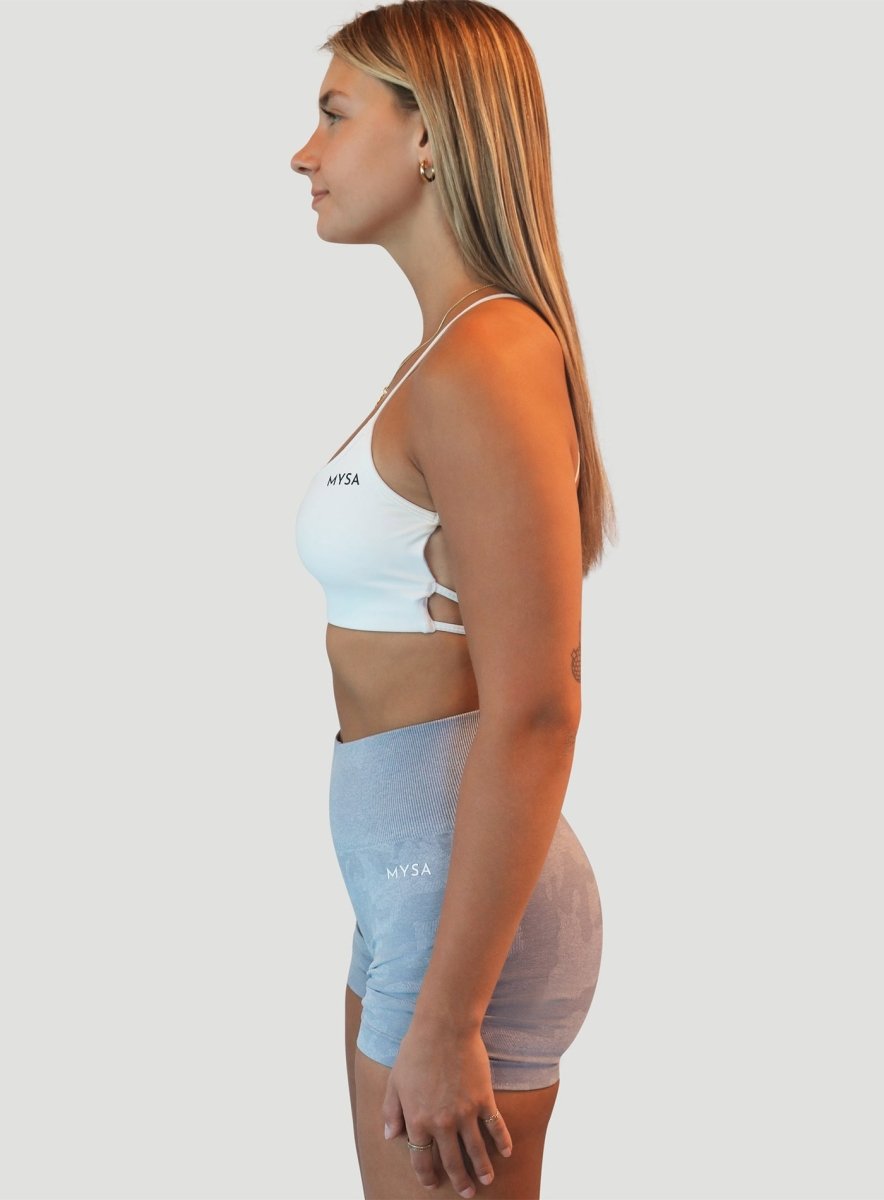 White Pulse Backless Sports Bra - MYSA